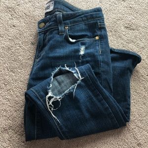 Paige busted knee denim jeans